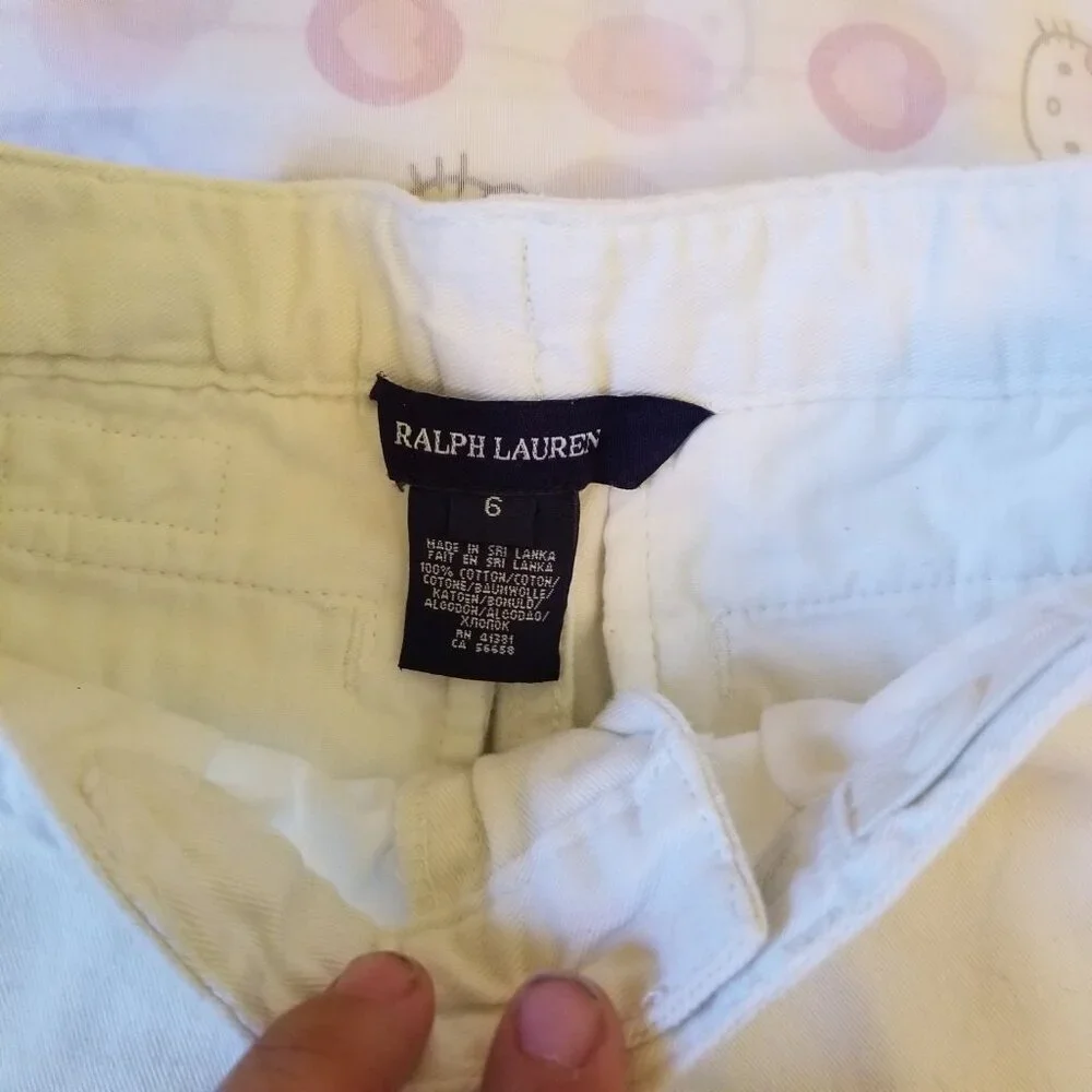 NWOT Little Girl white denim Ralph Lauren shorts Size 6 (C4)